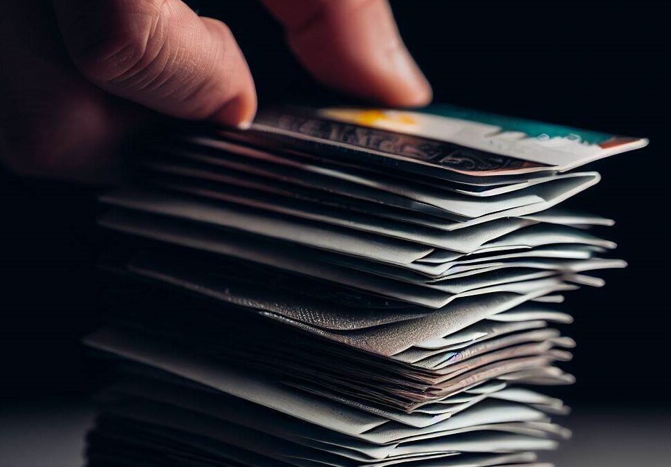 Photo of a hand stacking credit cards - symbolizing the concept of debt consolidation and simplified payments